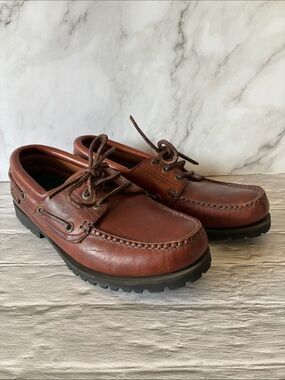 Wolverine Sierra Men's Brown Leather Boat Shoes Lace-Up US 9.5 MPN 73609